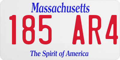 MA license plate 185AR4