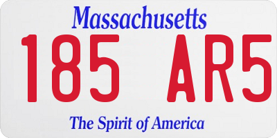 MA license plate 185AR5
