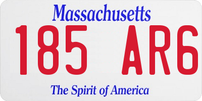 MA license plate 185AR6