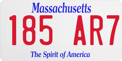 MA license plate 185AR7