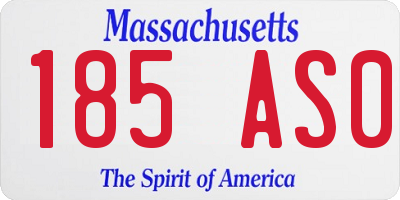 MA license plate 185AS0