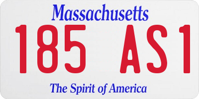MA license plate 185AS1