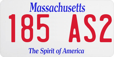 MA license plate 185AS2