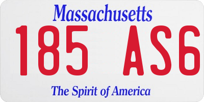 MA license plate 185AS6