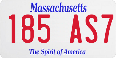 MA license plate 185AS7