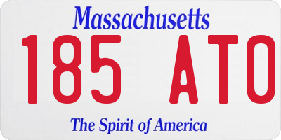 MA license plate 185AT0