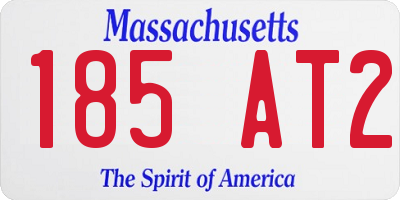 MA license plate 185AT2
