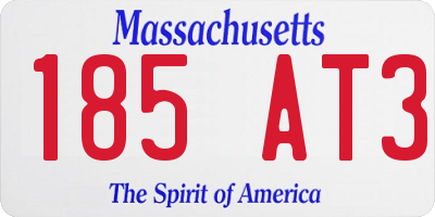 MA license plate 185AT3