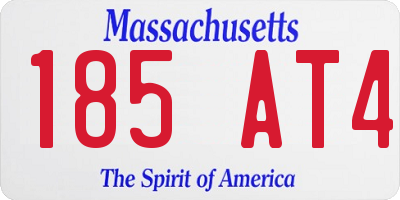 MA license plate 185AT4