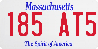 MA license plate 185AT5