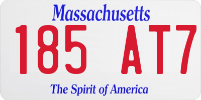 MA license plate 185AT7
