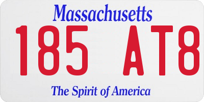 MA license plate 185AT8