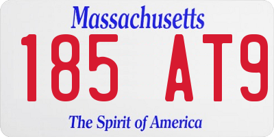MA license plate 185AT9