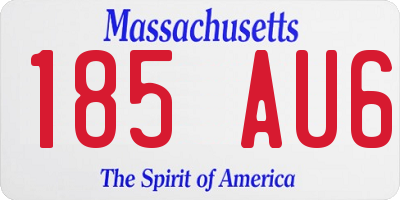 MA license plate 185AU6