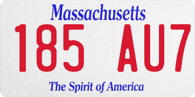 MA license plate 185AU7