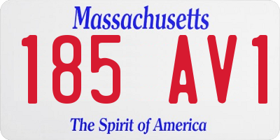 MA license plate 185AV1