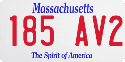 MA license plate 185AV2