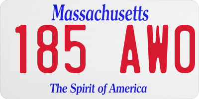 MA license plate 185AW0