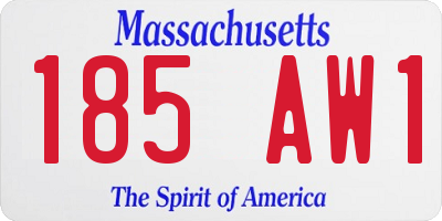 MA license plate 185AW1