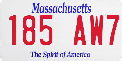 MA license plate 185AW7
