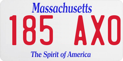 MA license plate 185AX0