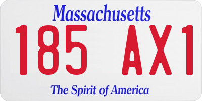 MA license plate 185AX1