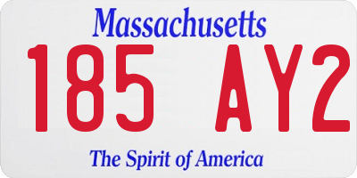 MA license plate 185AY2