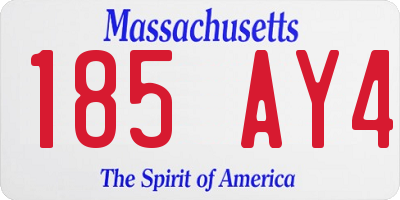 MA license plate 185AY4