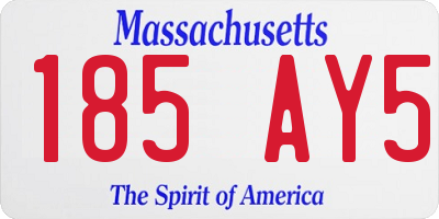 MA license plate 185AY5