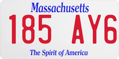 MA license plate 185AY6