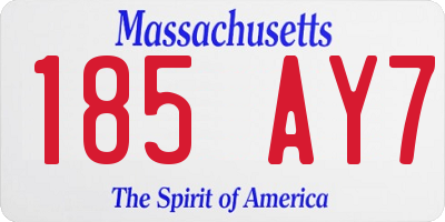MA license plate 185AY7