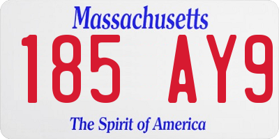 MA license plate 185AY9
