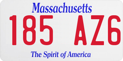 MA license plate 185AZ6