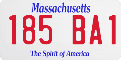 MA license plate 185BA1