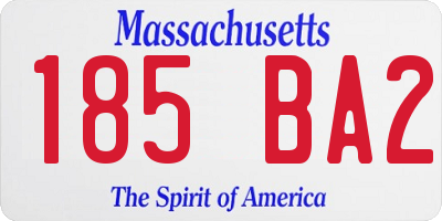 MA license plate 185BA2