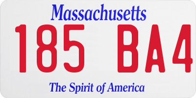 MA license plate 185BA4