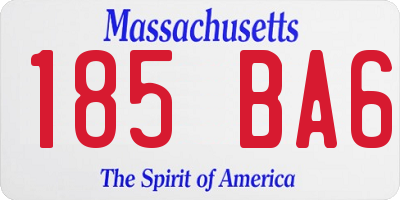 MA license plate 185BA6