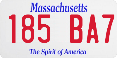 MA license plate 185BA7