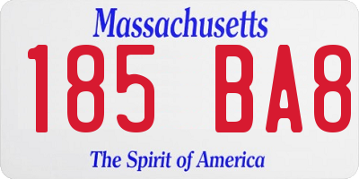 MA license plate 185BA8