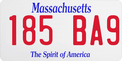 MA license plate 185BA9