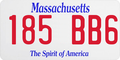 MA license plate 185BB6