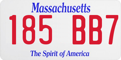 MA license plate 185BB7