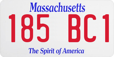 MA license plate 185BC1