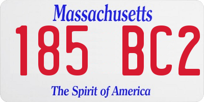 MA license plate 185BC2