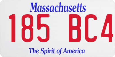 MA license plate 185BC4