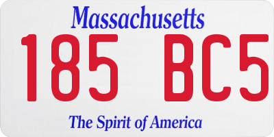 MA license plate 185BC5