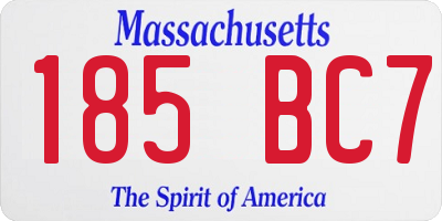 MA license plate 185BC7