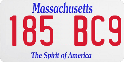 MA license plate 185BC9