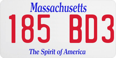 MA license plate 185BD3