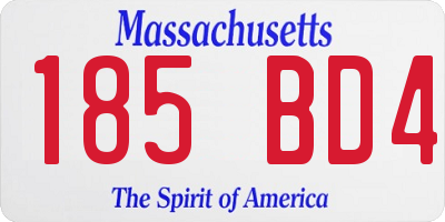 MA license plate 185BD4